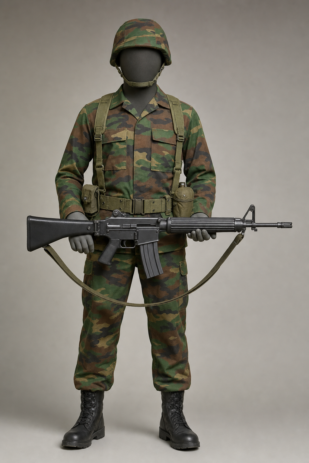 대한민국 육군 통합 우드랜드(개구리복) 전투복 (ROK Army Woodland Combat Uniform) 복식과 무장 장비 복원 이미지
