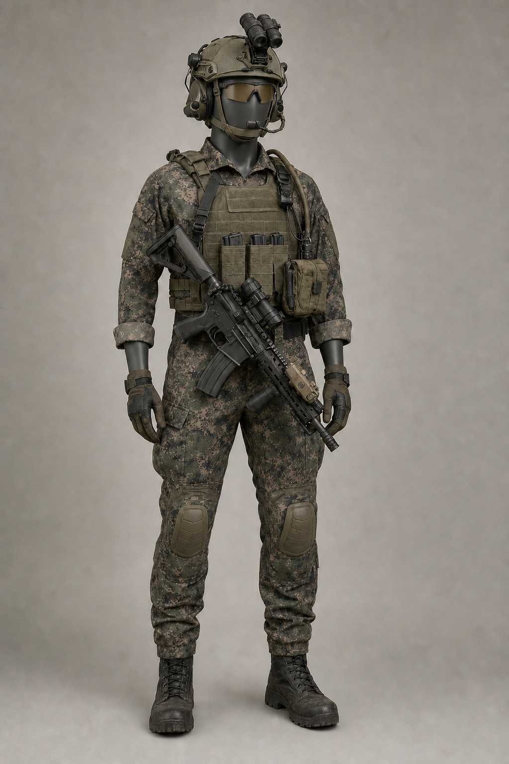 대한민국 특수작전 개인장비(임무별 구성 예시) (ROK SOF Mission-Dependent Loadout) 복식과 무장 장비 복원 이미지