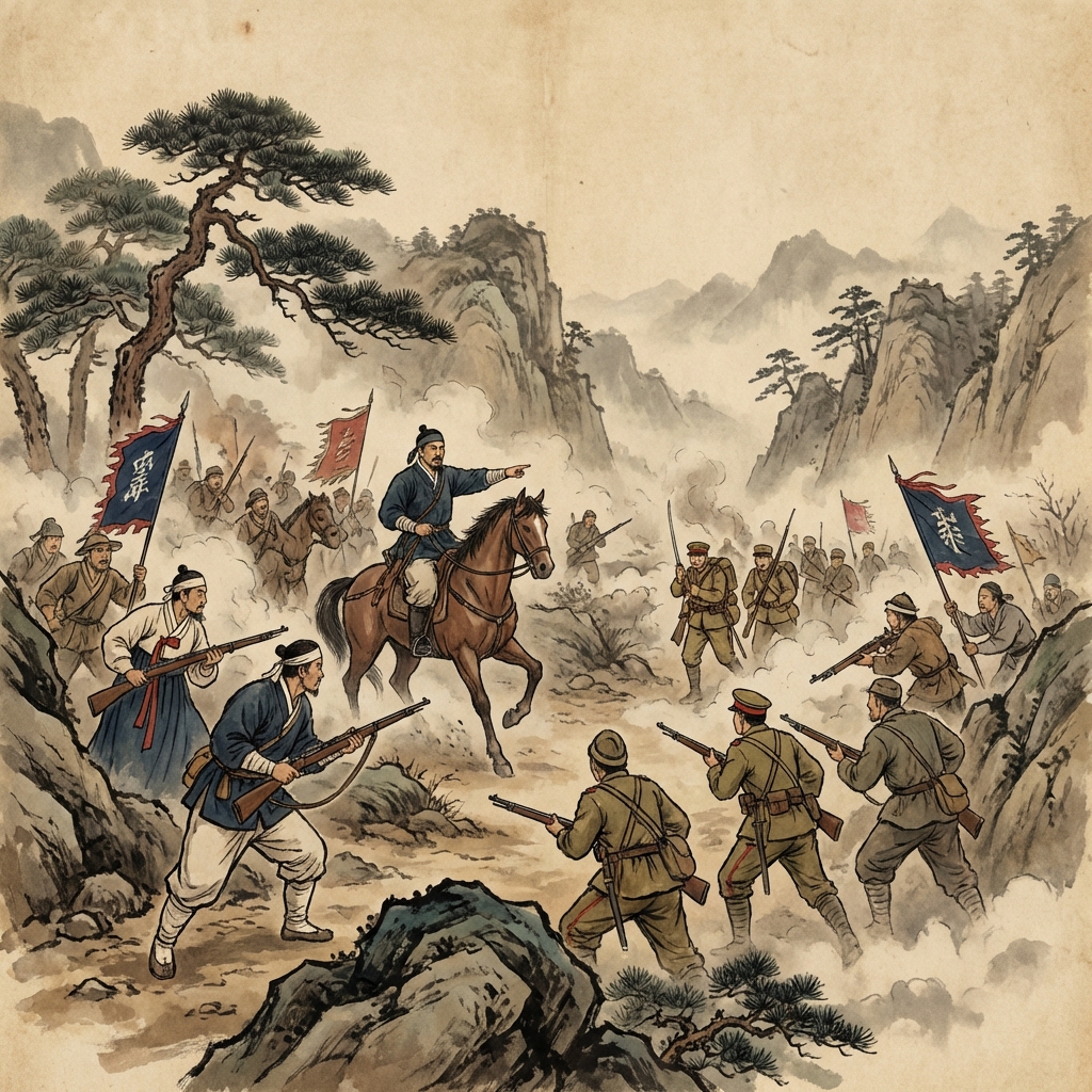 봉오동 전투와 홍범도의 함성 (서기 1920년) 역사 자료 이미지