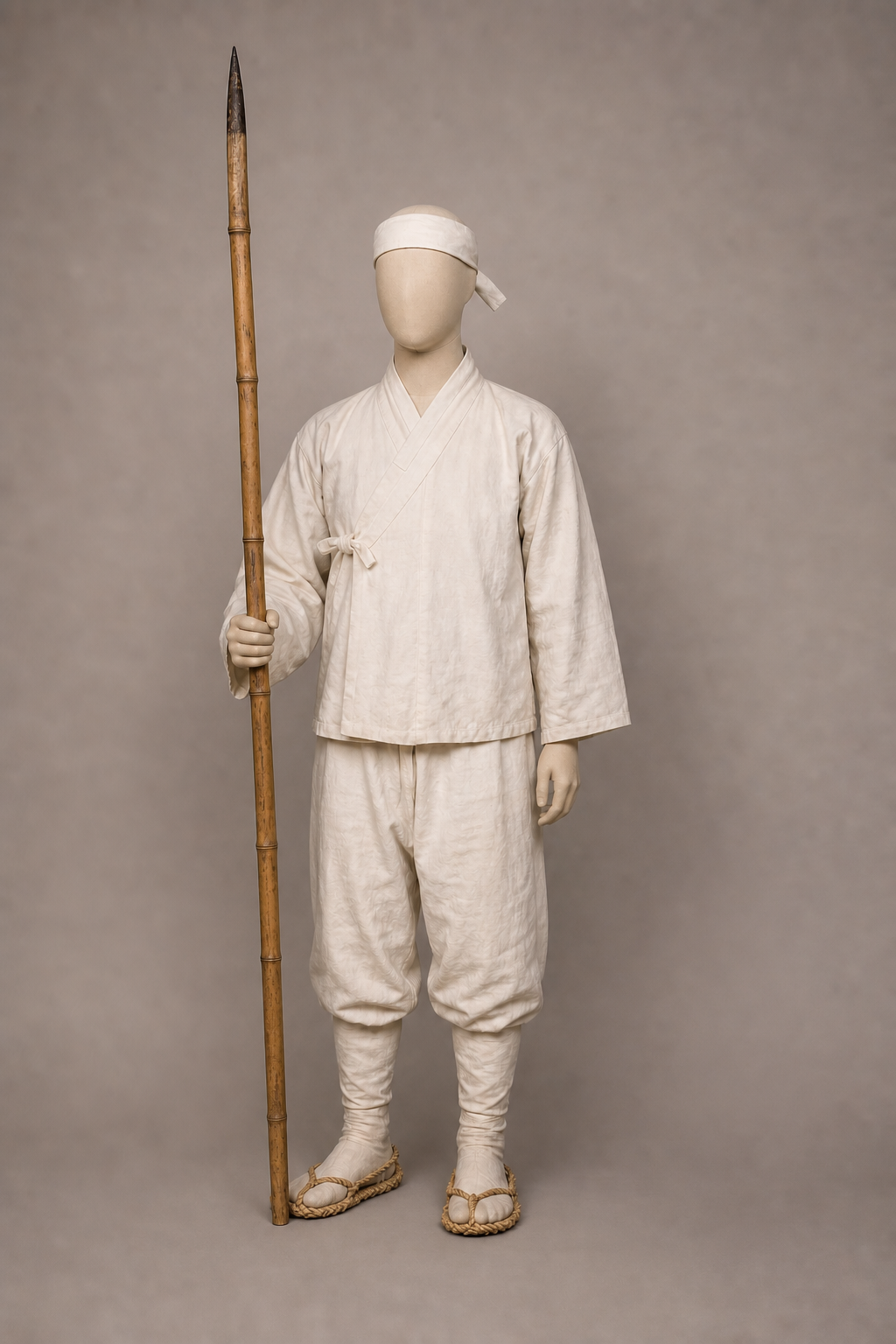 동학농민군 죽창수(1894년 합성 복원) (Donghak Peasant Army Spearman, Composite Reconstruction) 복식과 무장 장비 복원 이미지