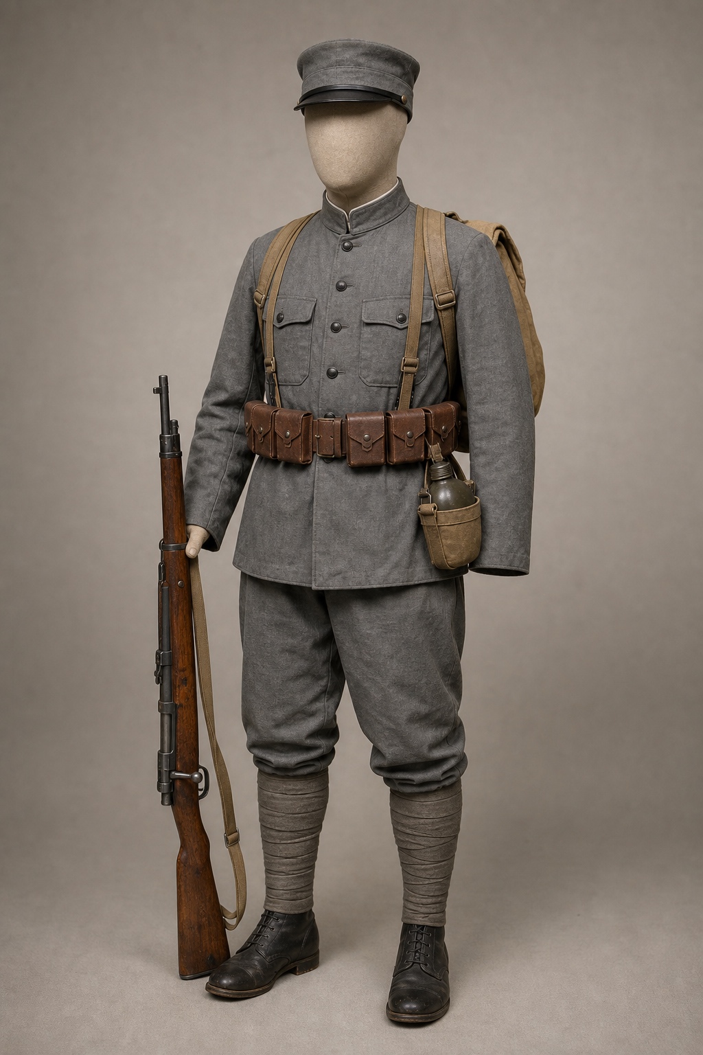 중화민국 초기 육군 보병 (Early Republic of China Army Infantryman) 복식과 무장 장비 복원 이미지