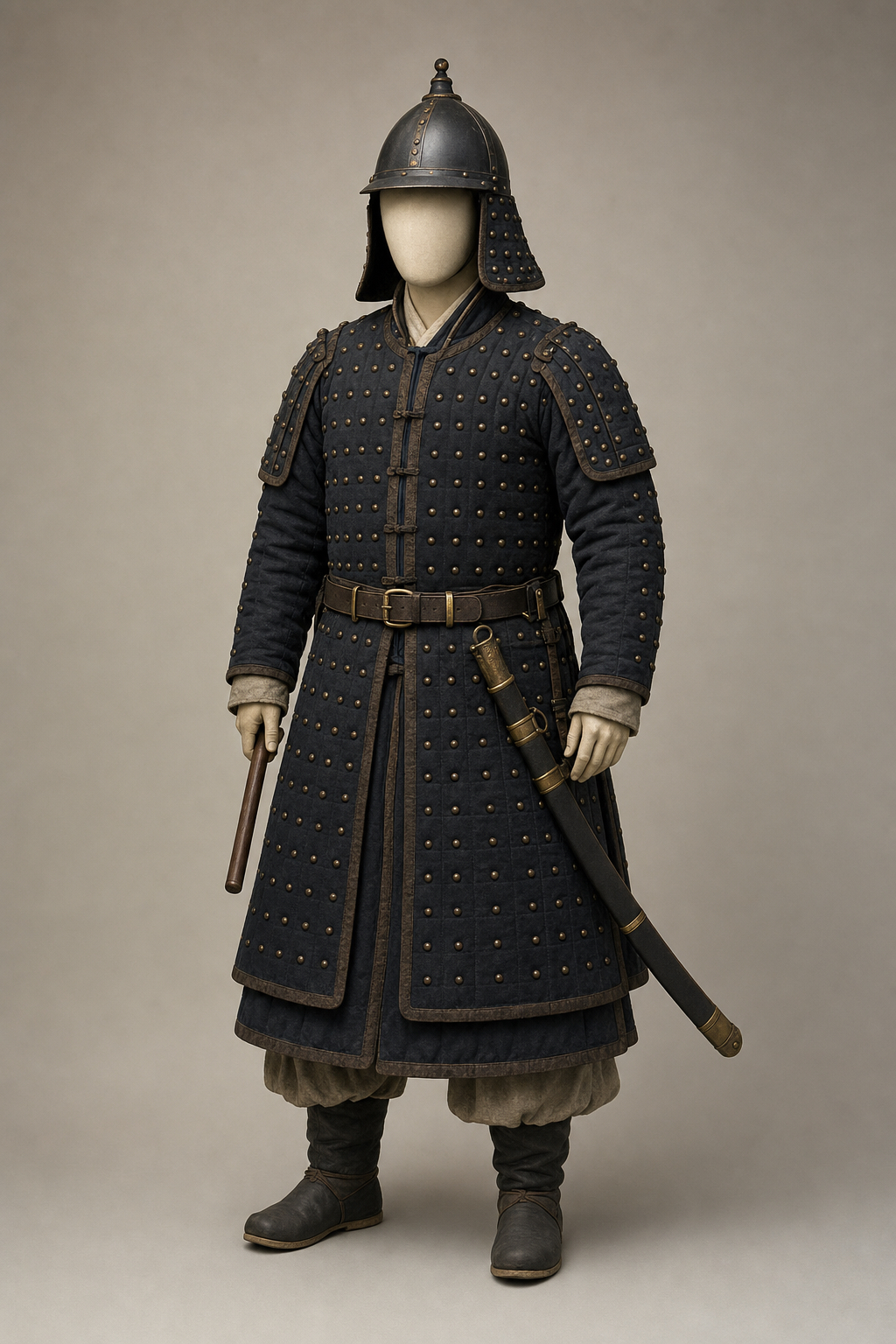 명대 황실 환궁 행렬의 무관 도상 (Ming Imperial Procession Military Attendant) 복식과 무장 장비 복원 이미지
