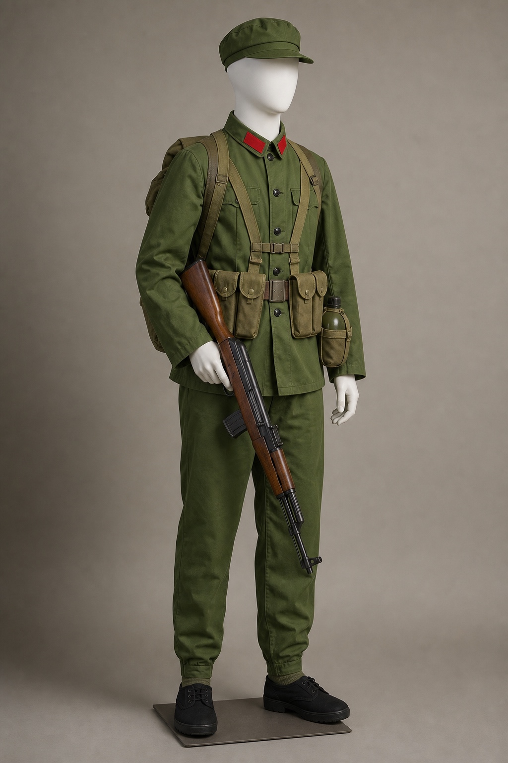 인민해방군 85식 시기 보병 (PLA Type 85-era Infantryman) 복식과 무장 장비 복원 이미지