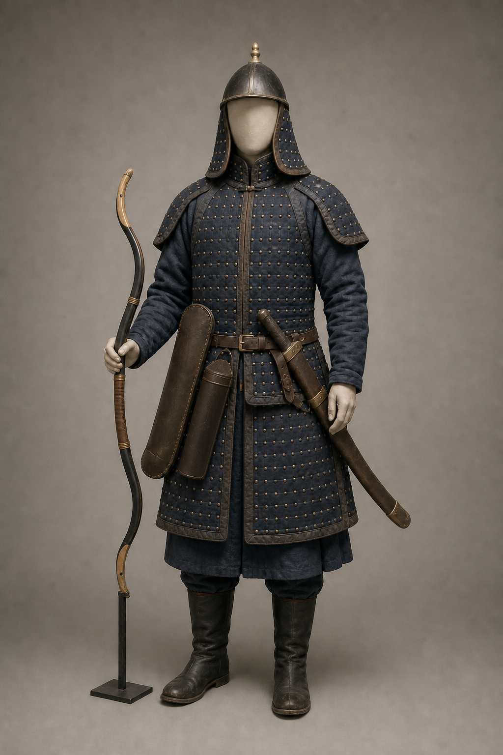 청(淸) 팔기 궁수 (Qing Eight Banners Archer) 복식과 무장 장비 복원 이미지