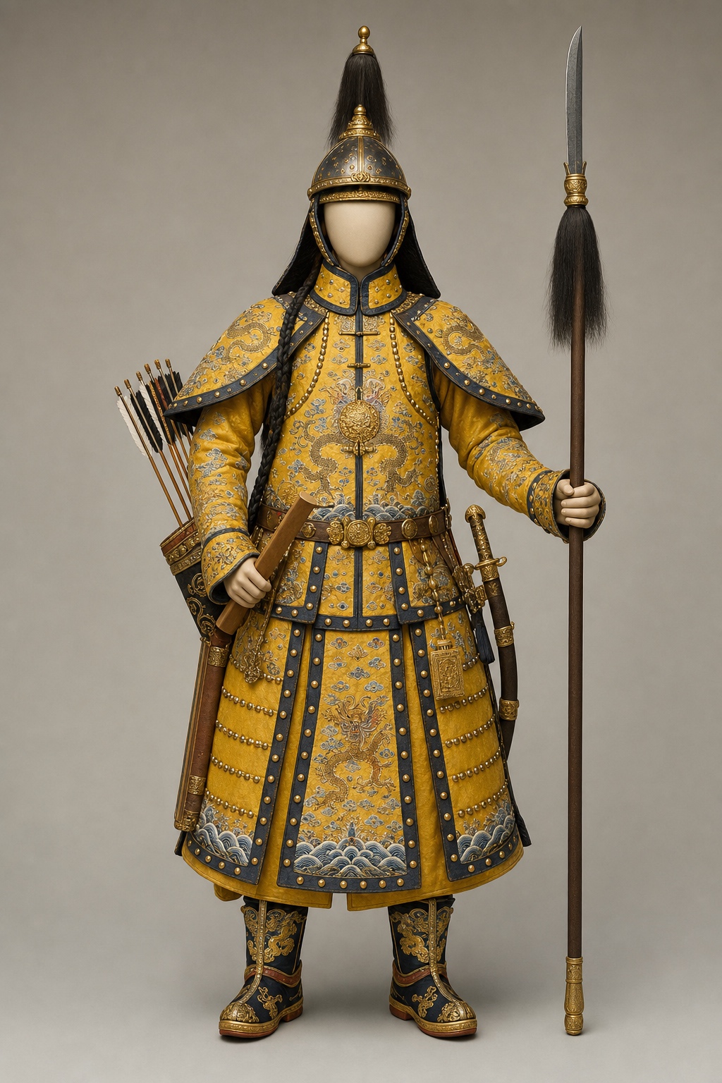 건륭제 대열 갑주 (Qianlong Emperor's Grand Review Armor) 복식과 무장 장비 복원 이미지