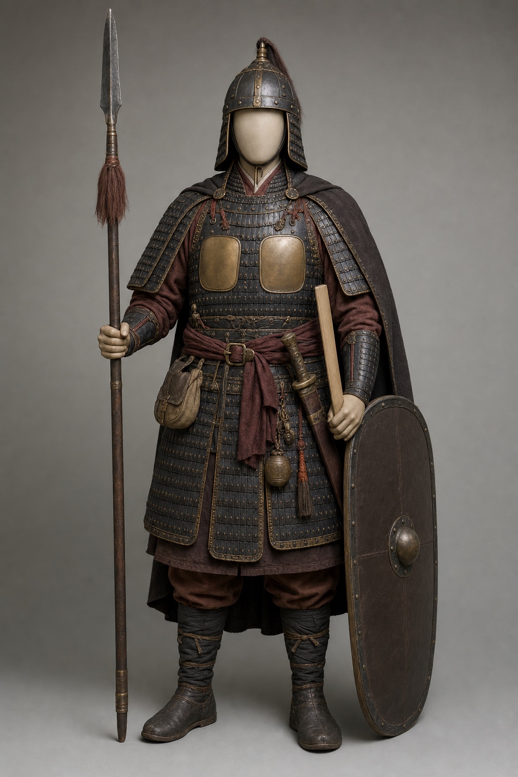 당대 무관용 명광갑 도상 (Tang Military-Official Figurine Armor) 복식과 무장 장비 복원 이미지