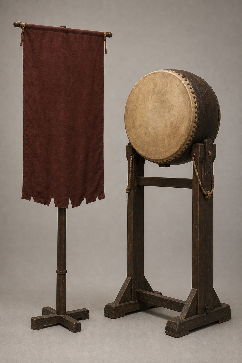 서한 군문 기·건고 신호 체계 비교 (Western Han Gate Banner and Standing Jiangu Drum) 복식과 무장 장비 복원 이미지