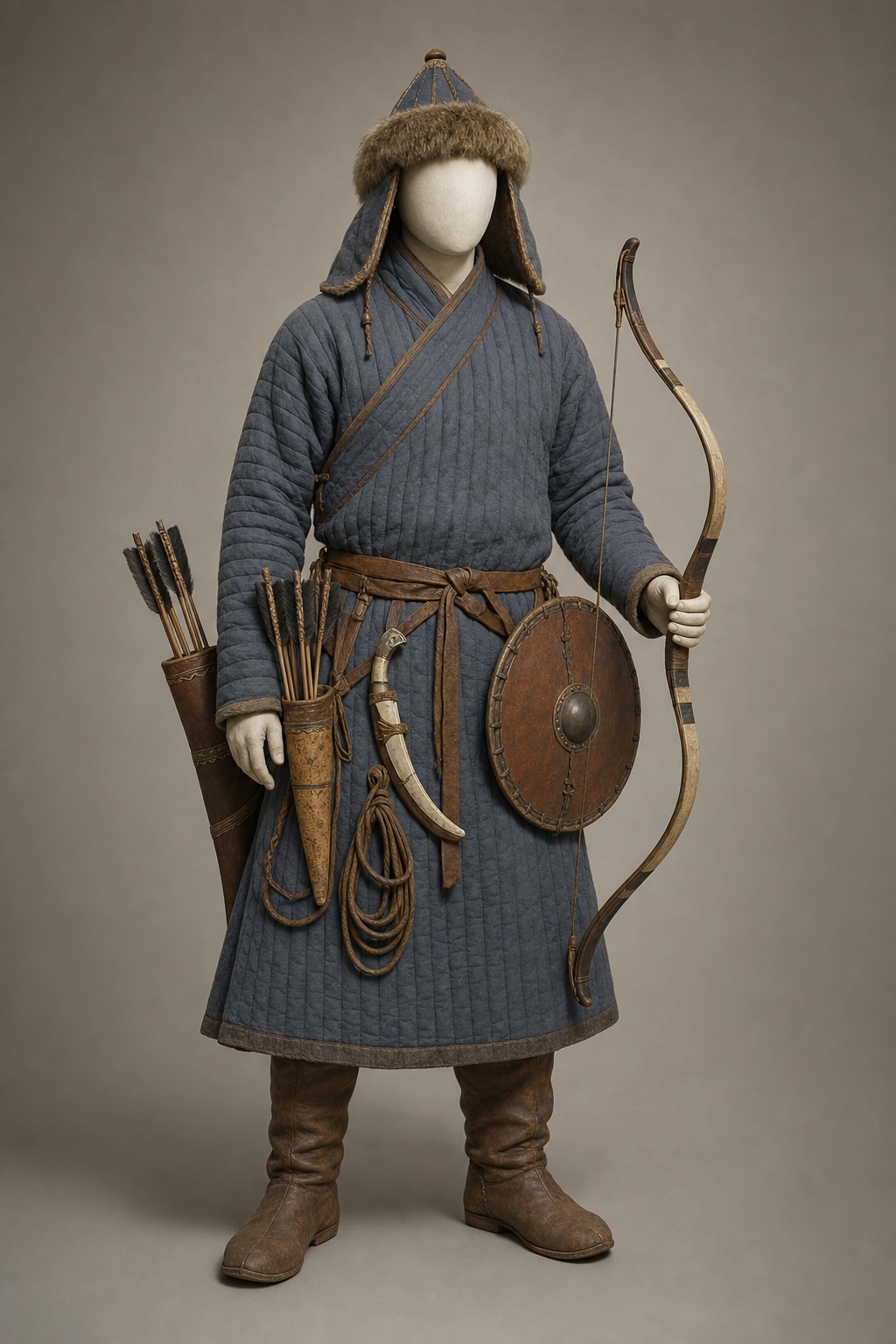 몽골 경기병 궁기수 (Mongol Light Horse Archer) 복식과 무장 장비 복원 이미지