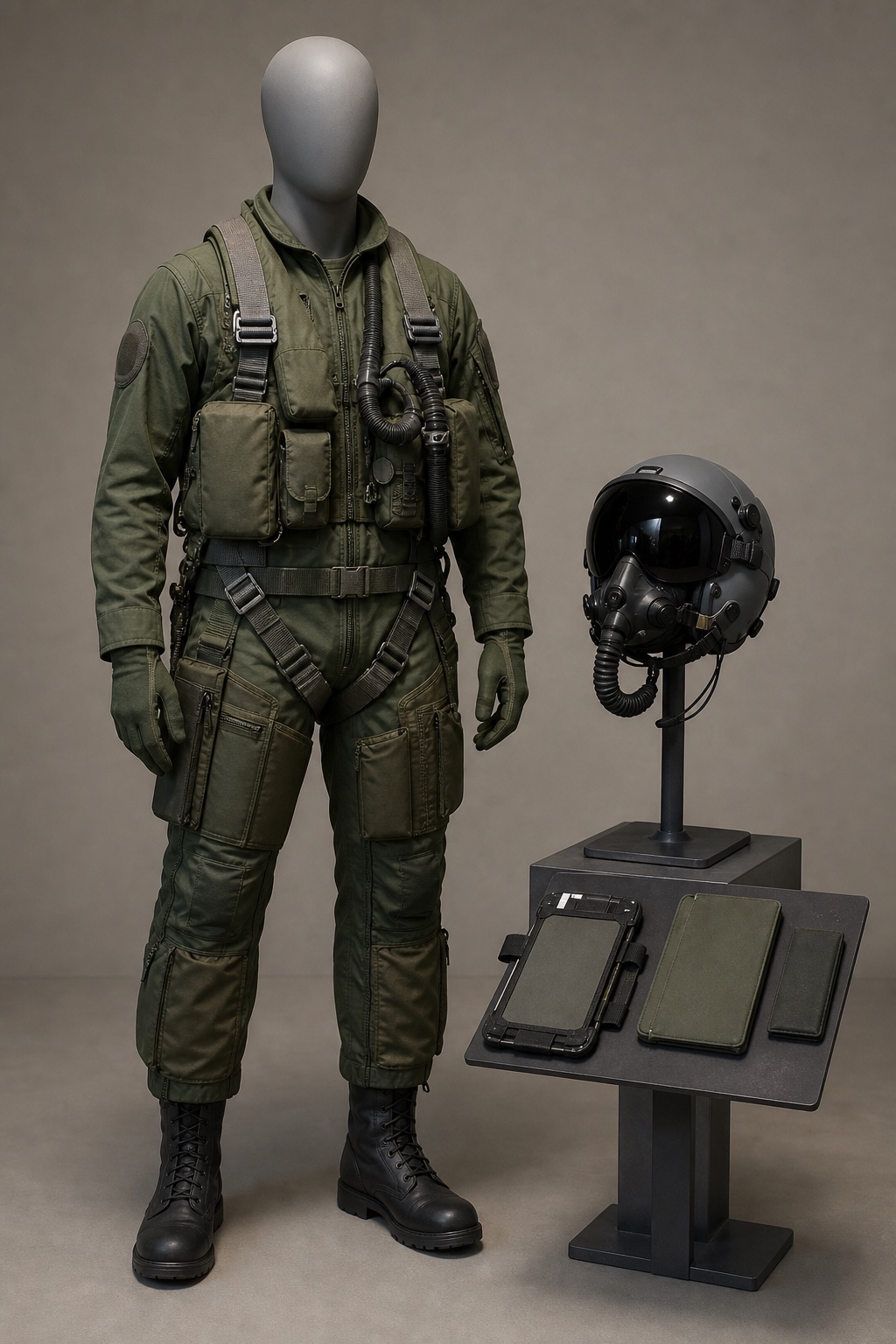 항공자위대 조종자 구명장비—정비원 설명 기반 (JASDF Aircrew Survival Equipment) 복식과 무장 장비 복원 이미지