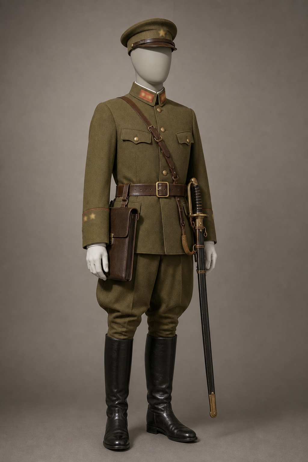 1938년 일본육군복제 장관급 규정형 (IJA General-grade Dress Regulation, 1938) 복식과 무장 장비 복원 이미지