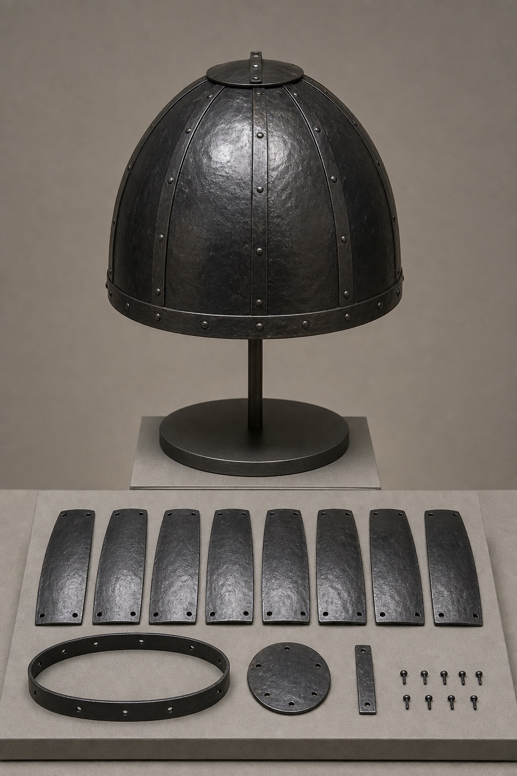 1931년 상경 부근 수집 철제 투구 (Iron Helmet Collected near Shangjing, 1931) 복식과 무장 장비 복원 이미지