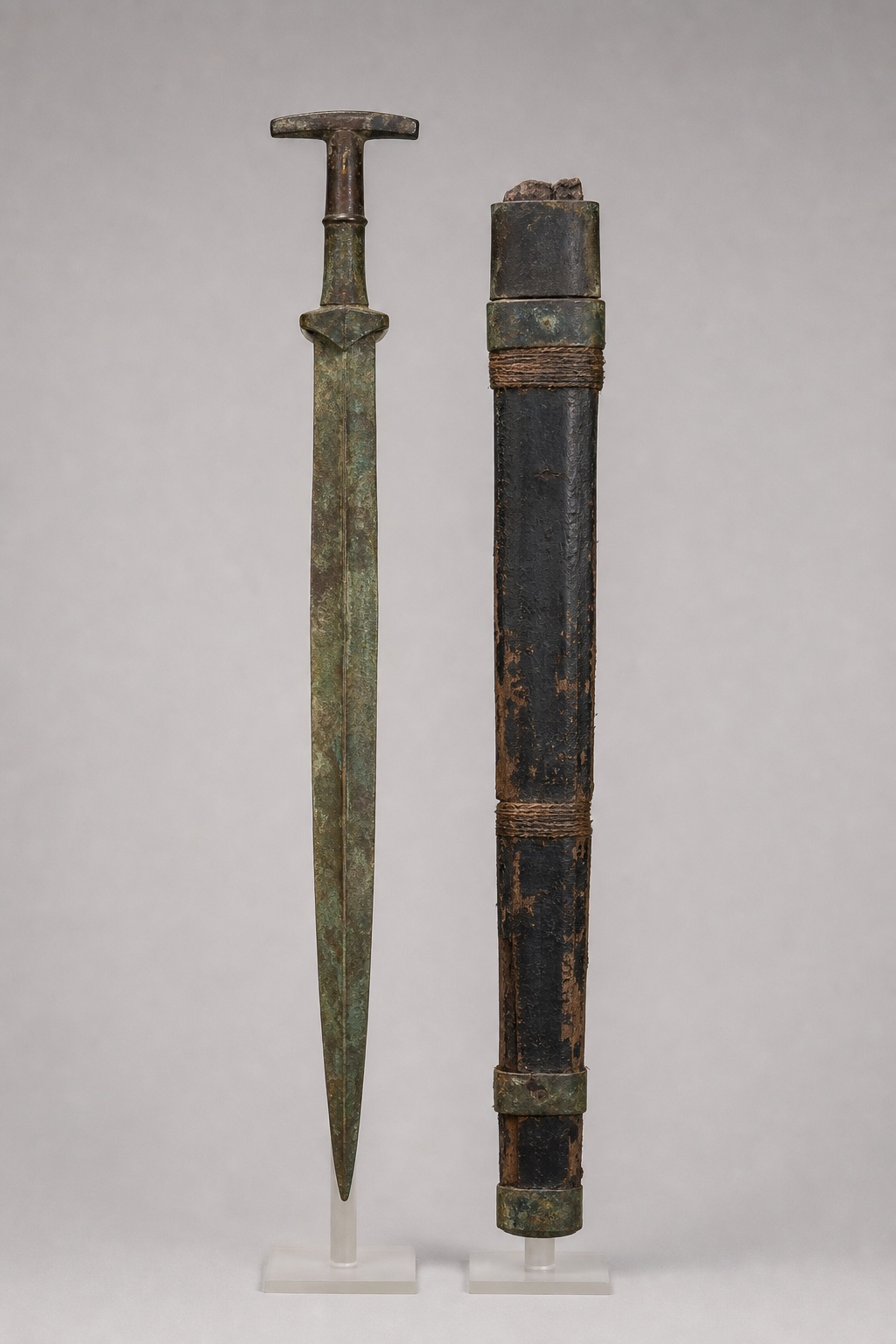 다호리 1호묘 세형동검·옻칠 검집 (Daho-ri Slender Dagger and Scabbard) 복식과 무장 장비 복원 이미지
