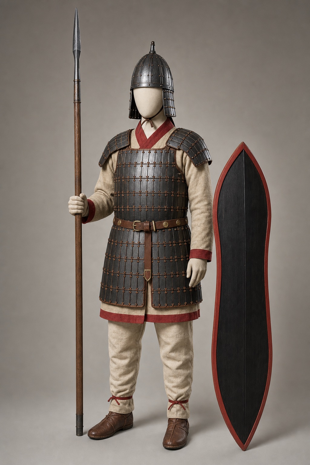 357년 안악3호분 중장 창병 도상 (Anak Tomb No. 3 Armored Spearman) 복식과 무장 장비 복원 이미지