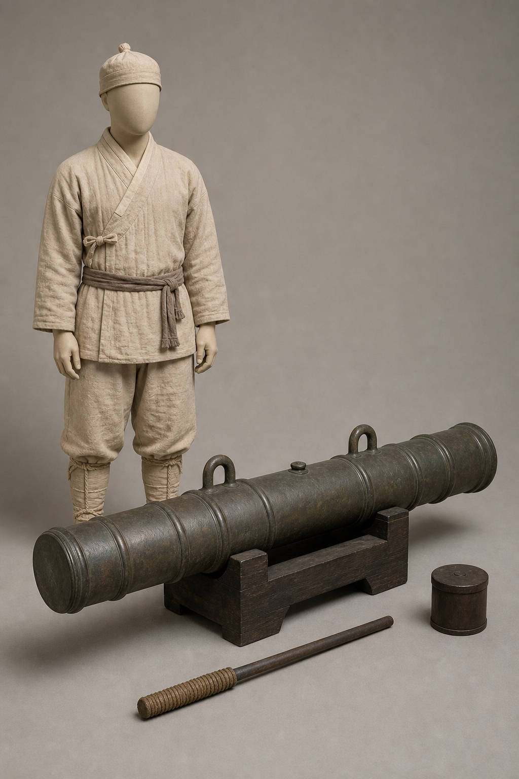 1588년 소소승자총통 3점—명량대첩로 출수 (Three Soso-seungja Chongtong, 1588) 복식과 무장 장비 복원 이미지