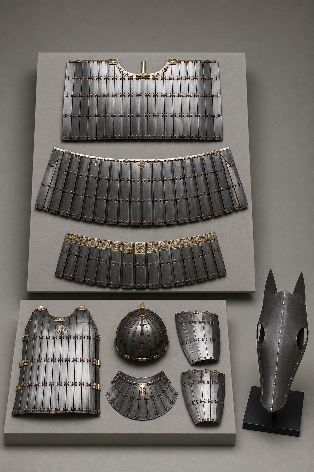 쪽샘 C10호 찰갑·마갑 출토 일괄 (Jjoksaem C10 Armor Assemblage) 복식과 무장 장비 복원 이미지