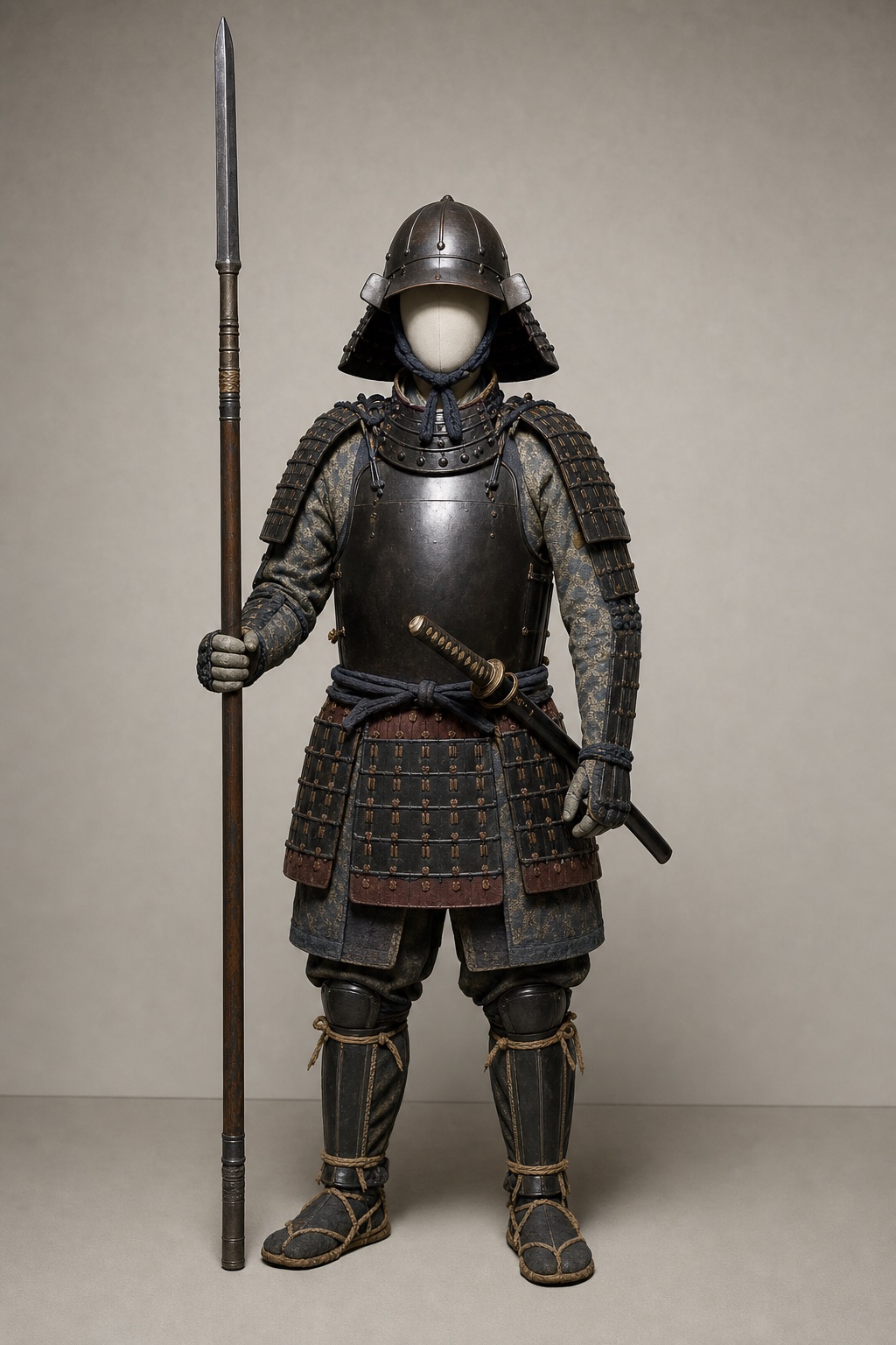 1592년 일본 무사 갑주·대소도 비교 (Japanese Samurai Armor and Daishō, 1592 Comparison) 복식과 무장 장비 복원 이미지