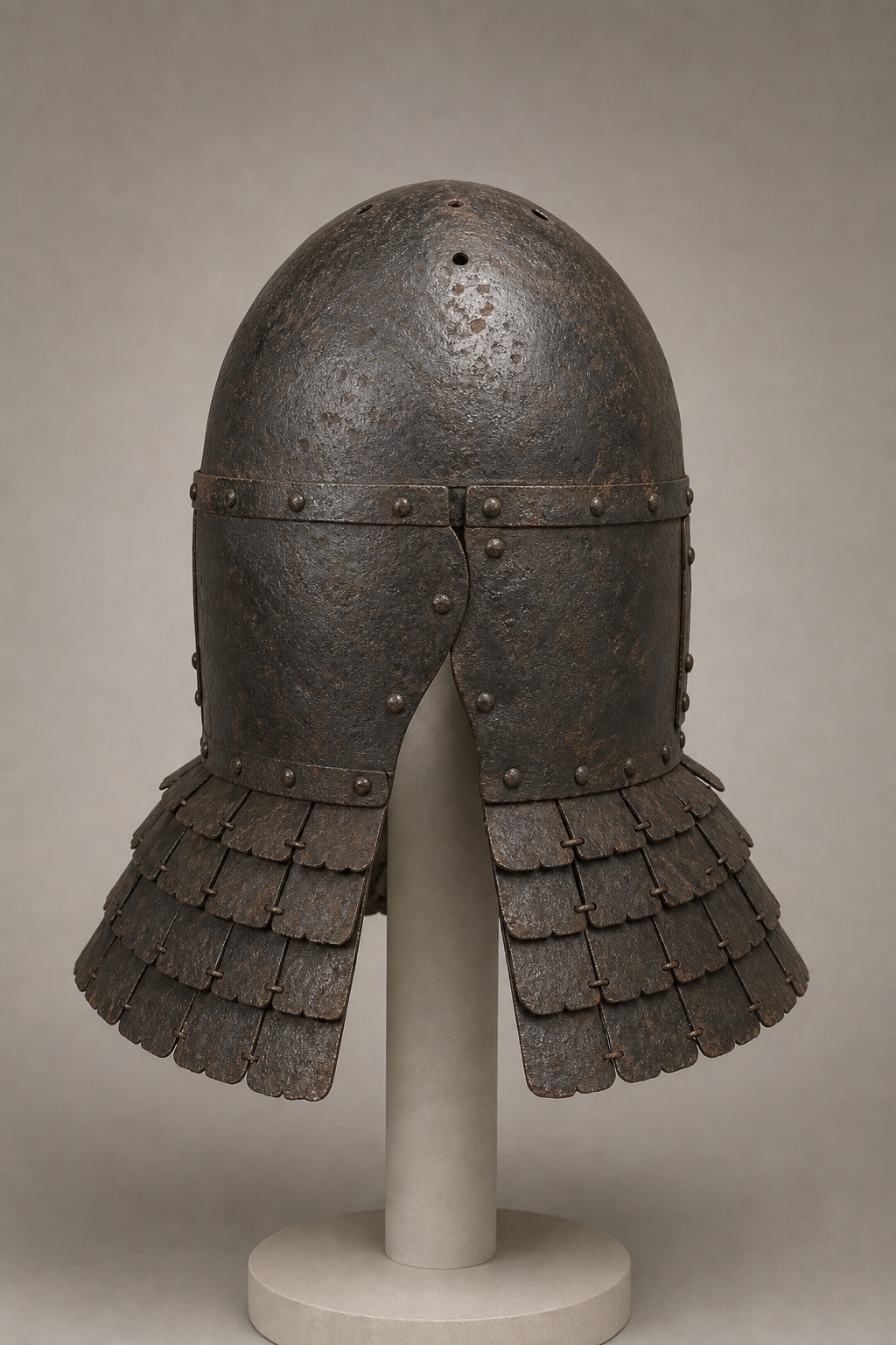 통일신라 안압지 철제투구 (Unified Silla Iron Helmet, Anapji) 복식과 무장 장비 복원 이미지