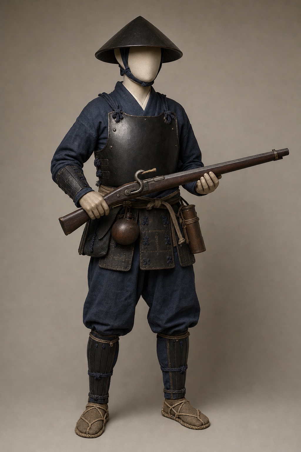 16세기 후반 일본 화승총·부속품 비교 (Late Sengoku Matchlock and Accessories) 복식과 무장 장비 복원 이미지