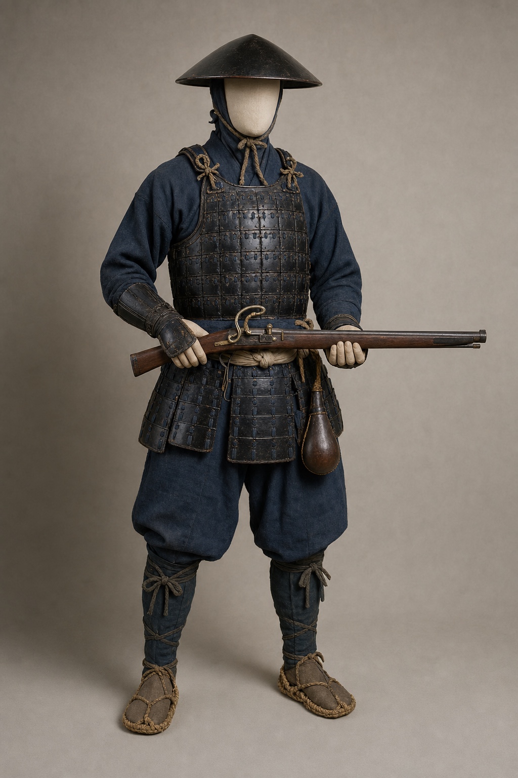 다테 전래 타타미 갑주·별도 진가사 비교 (Tatami Gusoku and Separate Jingasa) 복식과 무장 장비 복원 이미지
