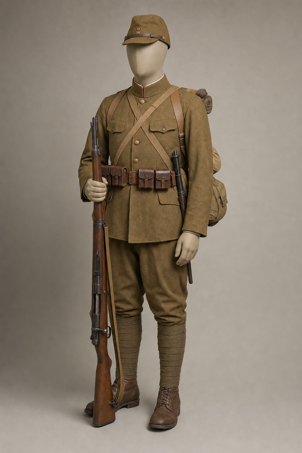 1939년 일본육군 98식 하계 군복·38식 소총 비교 (IJA Type 98 Dress and Type 38 Rifle) 복식과 무장 장비 복원 이미지