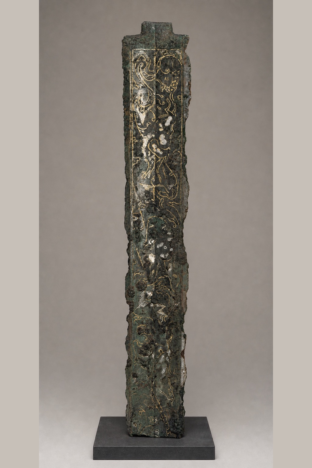 서한 금은상감 청동 검신 (Western Han Gold-and-Silver-Inlaid Bronze Sword Blade) 복식과 무장 장비 복원 이미지