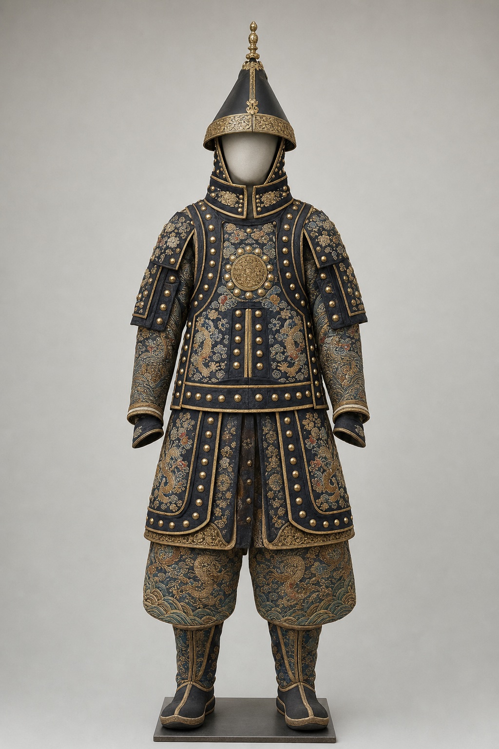 청(淸) 의장용 투구·갑옷 세트 (Qing Ceremonial Helmet & Armor) 복식과 무장 장비 복원 이미지