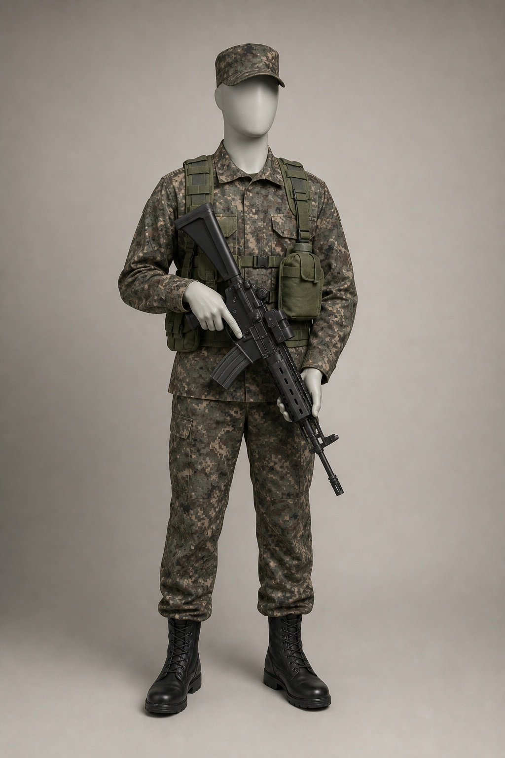 대한민국 육군 디지털무늬 전투복 도입기(Granite B) (ROK Army Digital Combat Uniform, Early) 복식과 무장 장비 복원 이미지