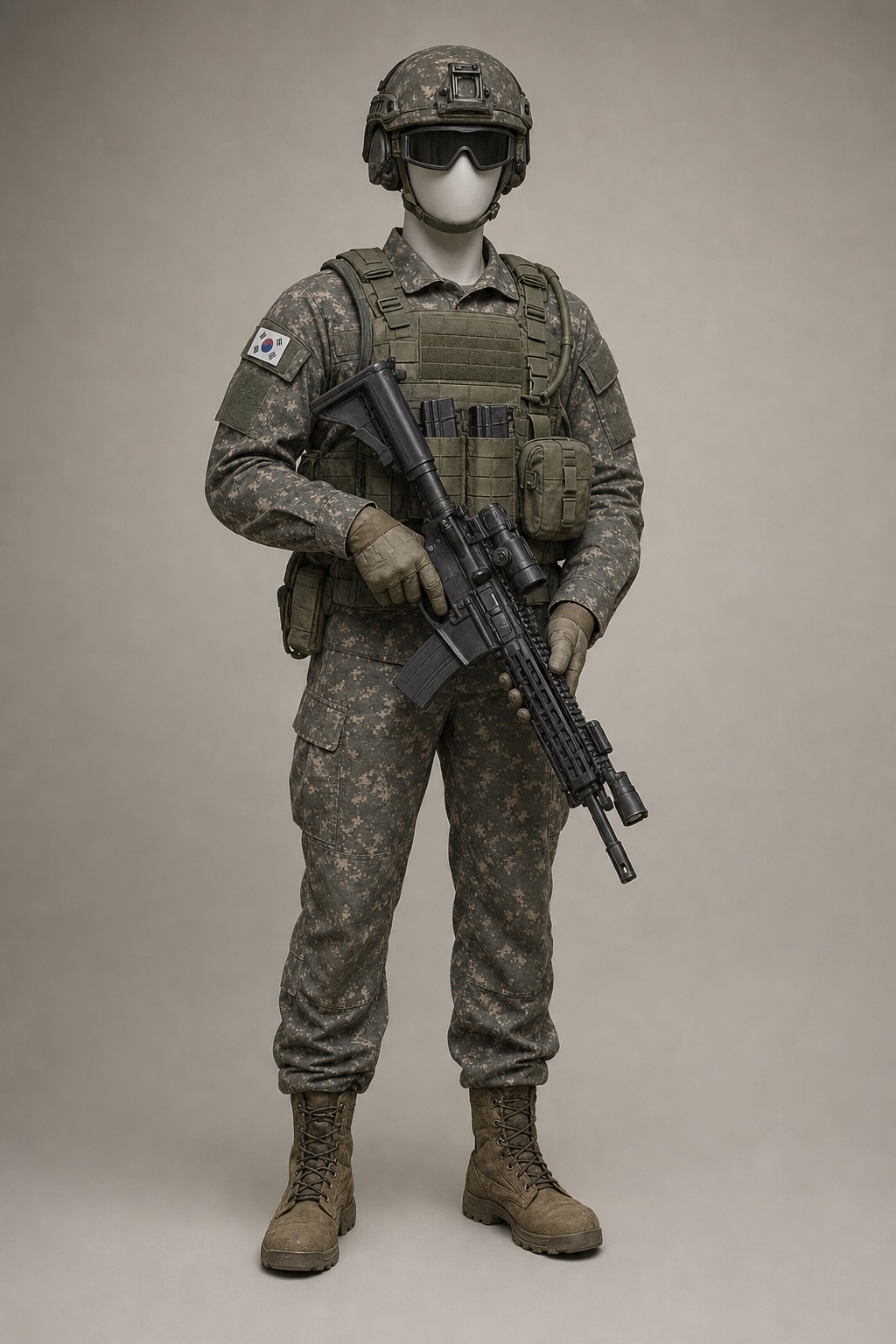 대한민국 육군 개인전투장비 보급 과도기(2025) (ROK Army Individual Equipment Transition) 복식과 무장 장비 복원 이미지