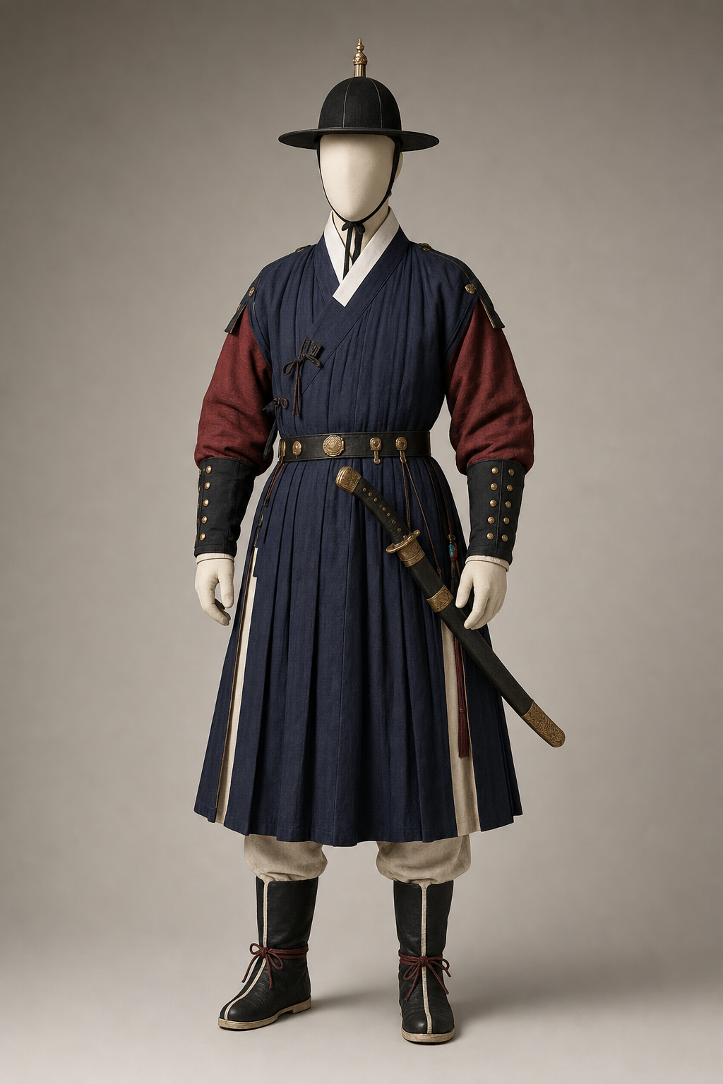 조선 군관 전립·철릭 착장 (Joseon Military Official) 복식과 무장 장비 복원 이미지