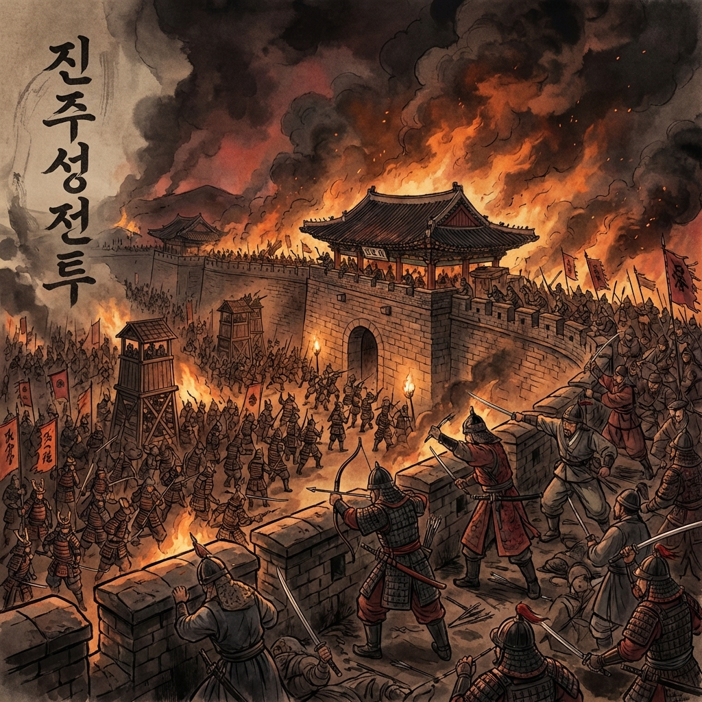 진주성 2차 전투와 논개의 순절 (1593년) 역사 자료 이미지