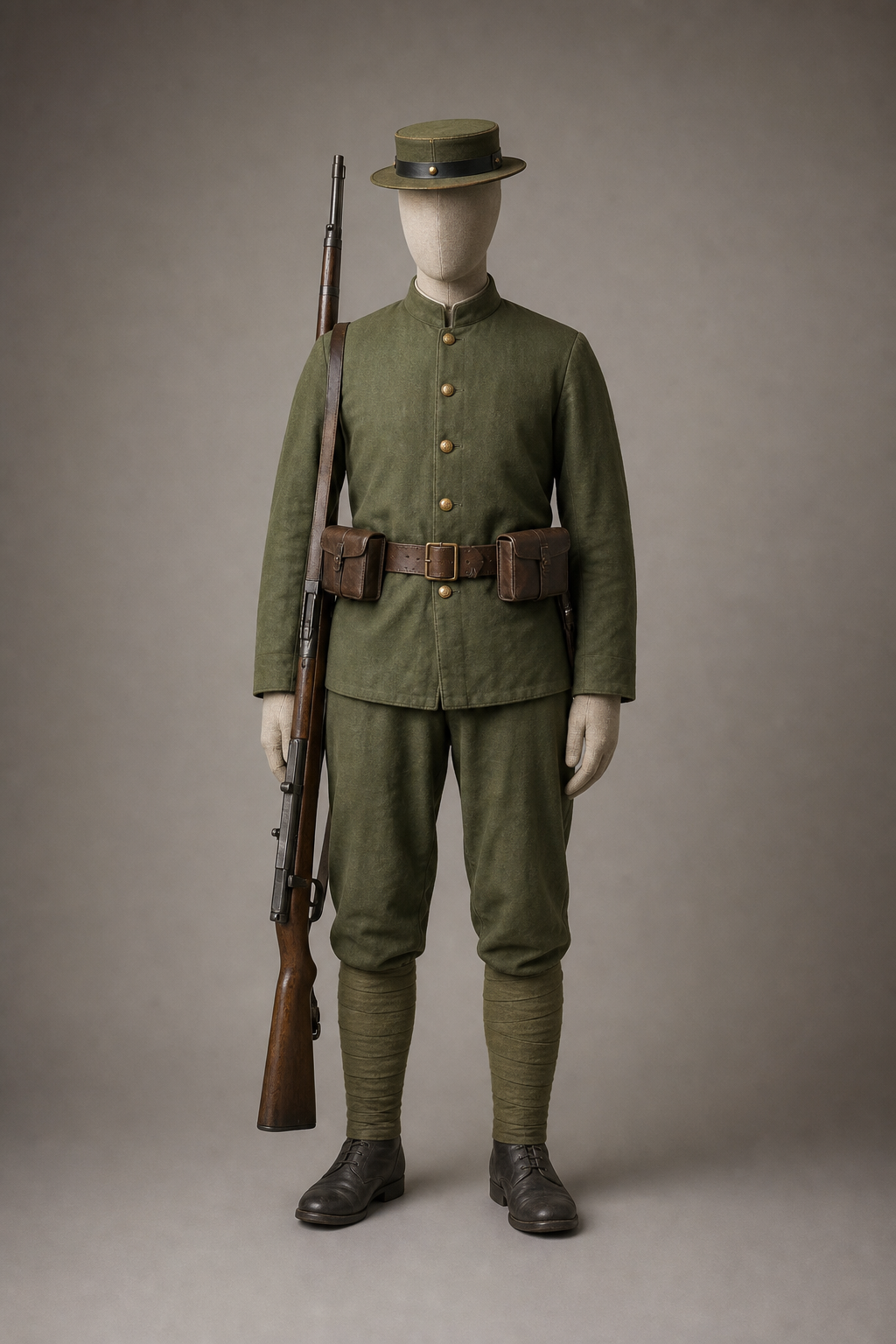 조선 관군 일반병(신식 소총수) 군복 (Joseon Government Rifleman, 1880s–1890s Modern Uniform) 복식과 무장 장비 복원 이미지